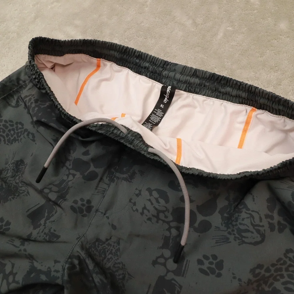 maamgic Grey Leopard Jungle Print Swim Trunks Lined Shorts size XL Beach Resort‎